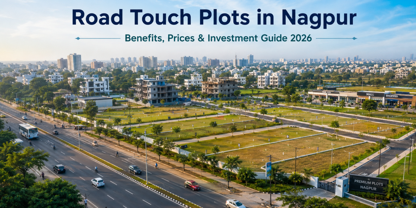 Road Touch Plots in Nagpur with wide road connectivity and residential development