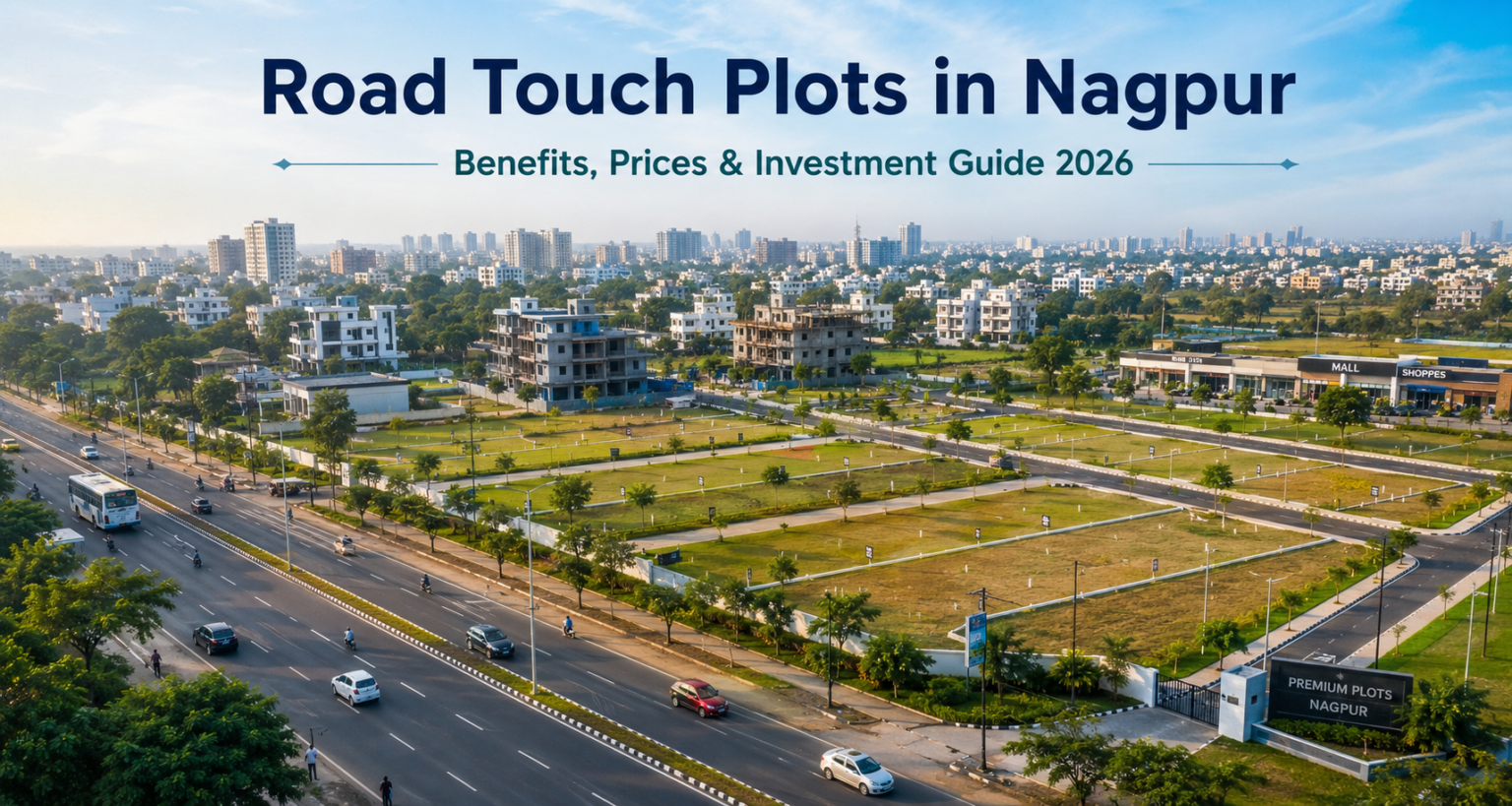 Road Touch Plots in Nagpur with wide road connectivity and residential development