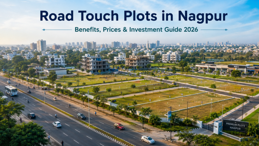 Road Touch Plots in Nagpur with wide road connectivity and residential development