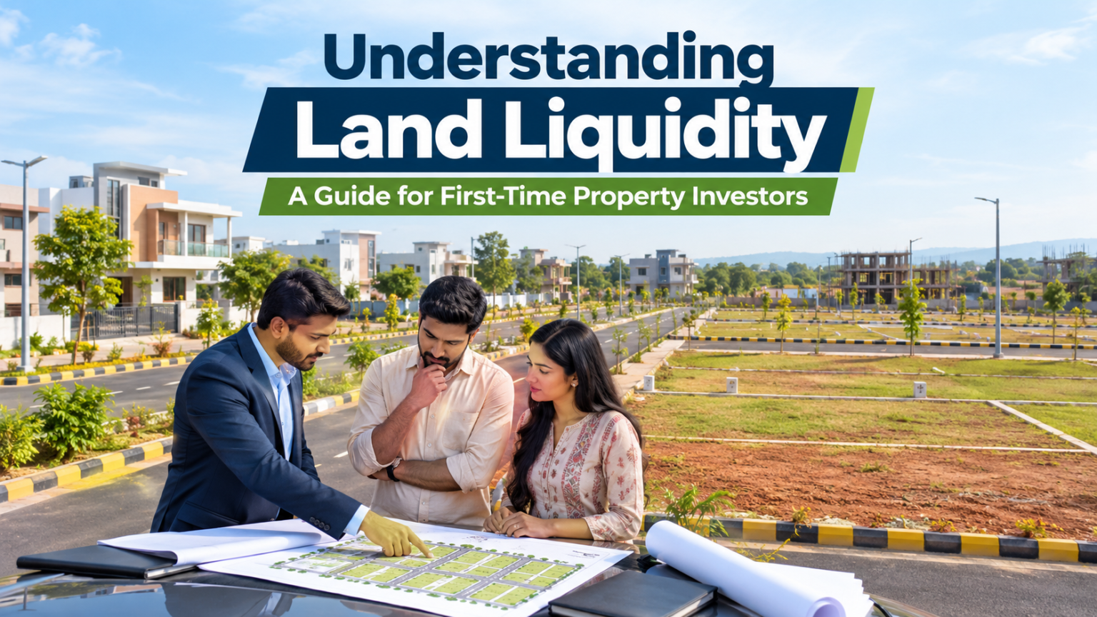 First-time property investors discussing land liquidity and plot resale potential in Nagpur